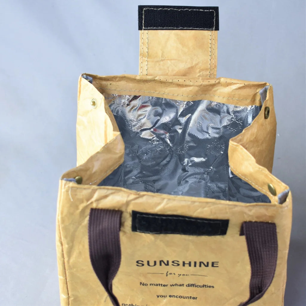 Beige Eco-Friendly Insulated Lunch Bag with Handle