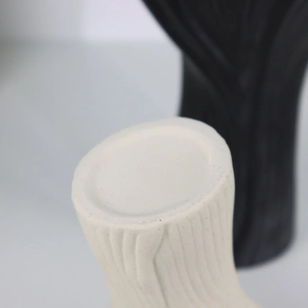 Beige Elegant Off-White Ceramic Vase - Modern Sculptural