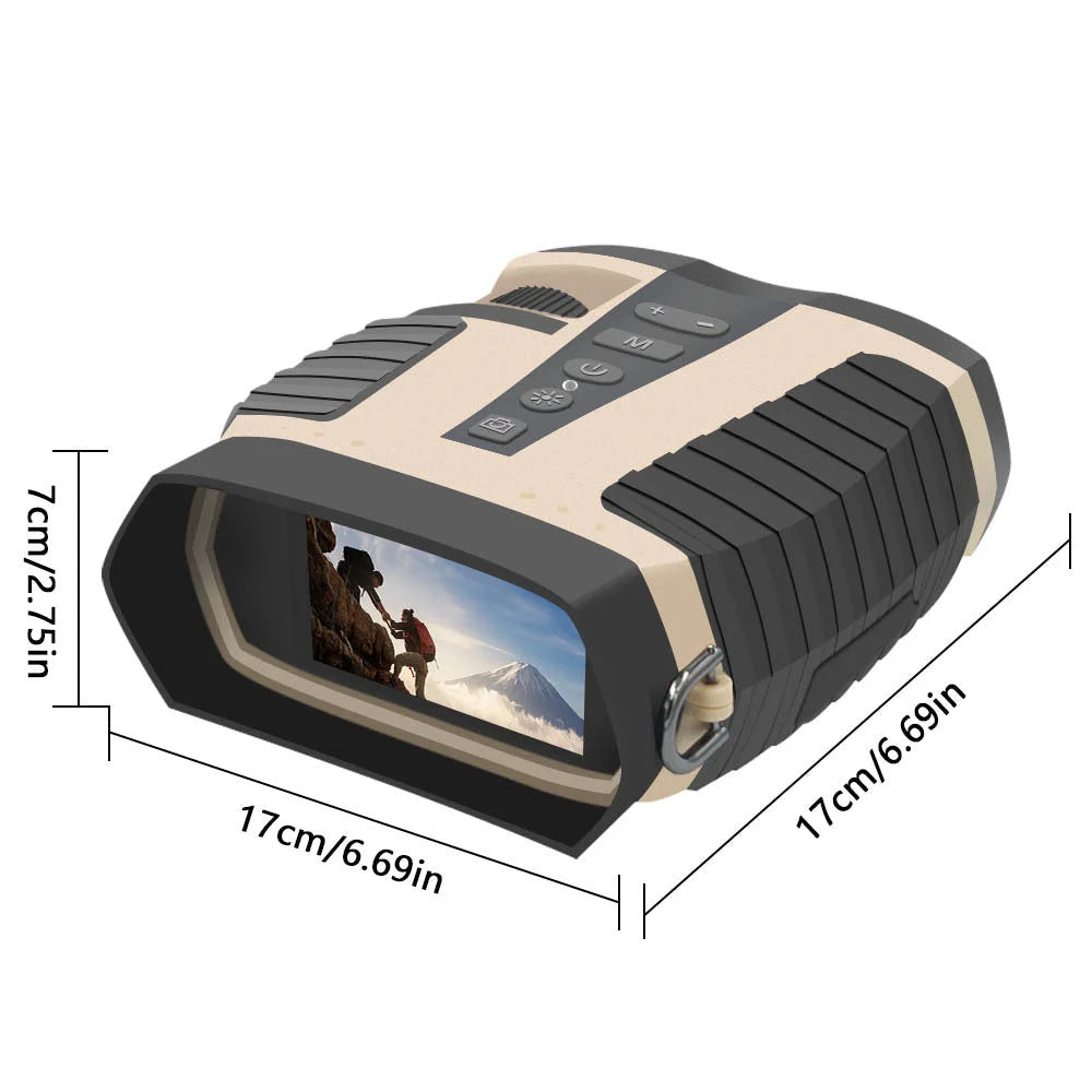 Beige HD Digital Night Vision Binoculars high magnification infrared