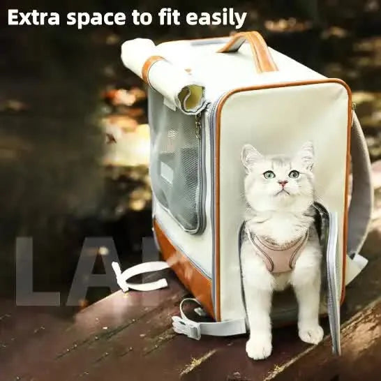Beige Large Capacity Breathable Foldable Pet Trolley