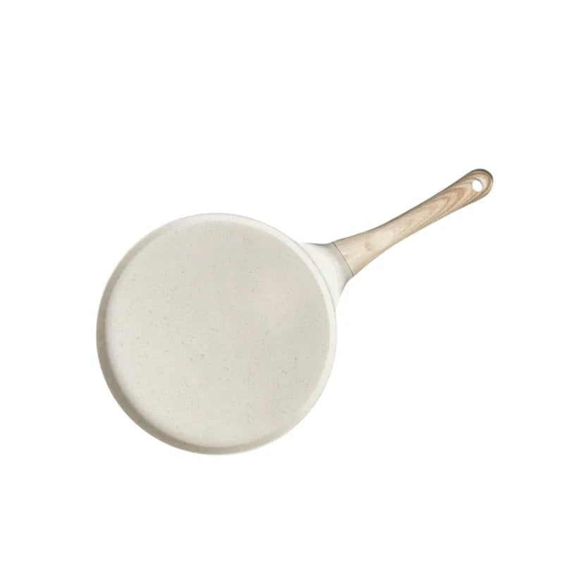Beige Large Flat + Wood Grain Handle (Gas Model) Non-Stick