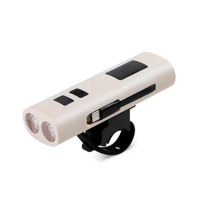 Beige Multifunctional LED Bike Light Power Bank