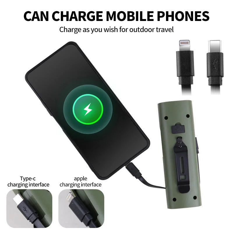 Beige Multifunctional LED Bike Light Power Bank