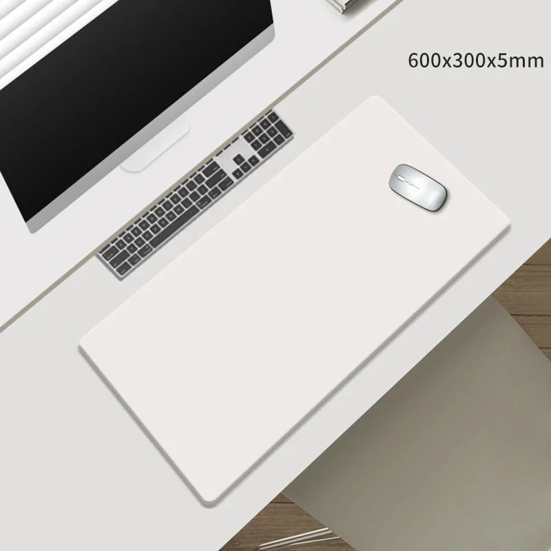 Beige Premium Large Silicone Mouse Pad - Non-Slip 600x300mm