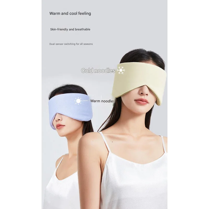 Beige Reversible All-Season Sleep Mask - Cooling & Warming
