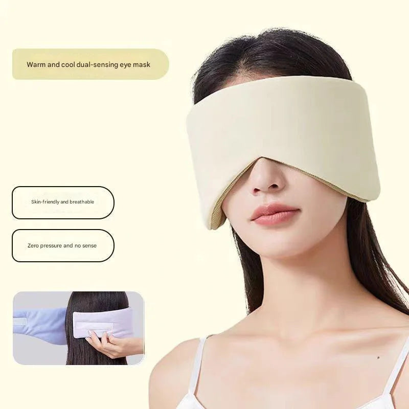 Beige Reversible All-Season Sleep Mask - Cooling & Warming