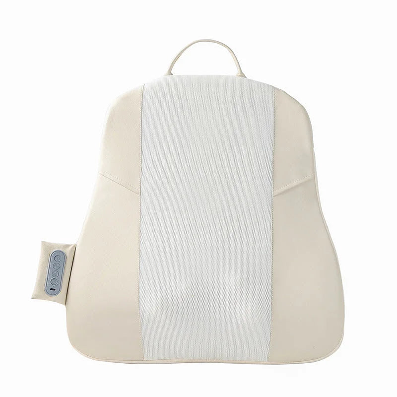 Beige Slim Wireless Shiatsu Back Massager Cushion