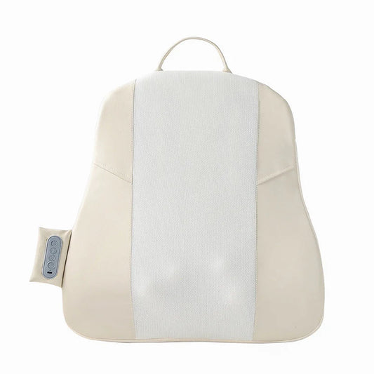 Beige Slim Wireless Shiatsu Back Massager Cushion
