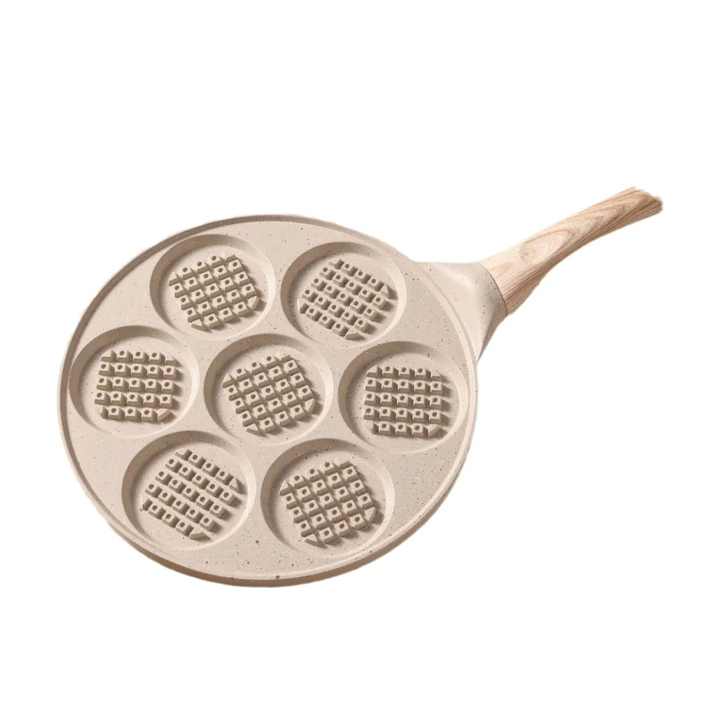 Beige Waffle + Wood Grain Handle (Gas Model) Non-Stick
