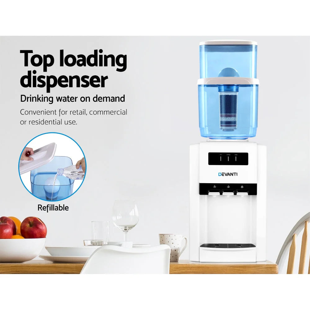 Bench Top Water Cooler Dispenser 22L Purifier Hot Cold Room