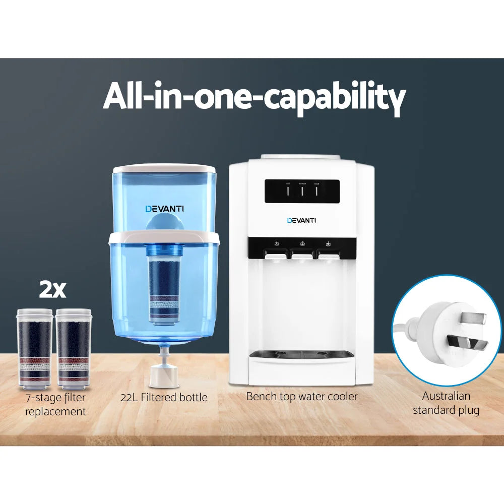 Bench Top Water Cooler Dispenser 22L Purifier Hot Cold