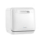 Benchtop dishwasher place with matching accessories and clear item layout