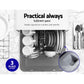 Benchtop dishwasher place with handles, panels and accessory pieces