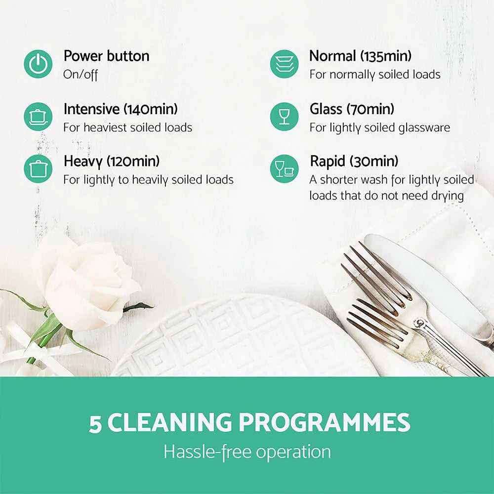 Benchtop Dishwasher 6 Place Countertop Freestanding Bench