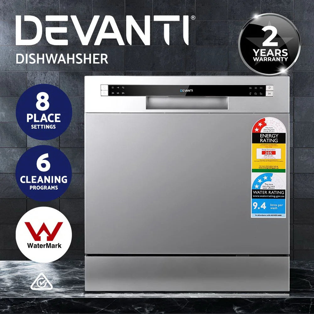 Benchtop Dishwasher 8 Place Settings - Silver - Appliances