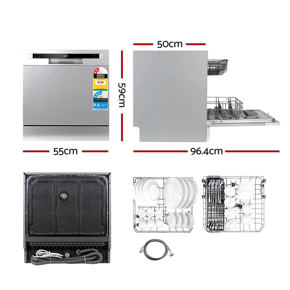 Benchtop Dishwasher 8 Place Settings - Silver - Appliances