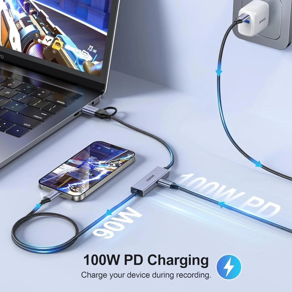 BENFEI 408GY USB-C to USB-C + A + PD (100W) Video/Audio