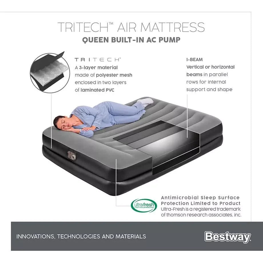 Bestway 2.03m x 1.52m x 46cm Tritech Air Mattress Queen