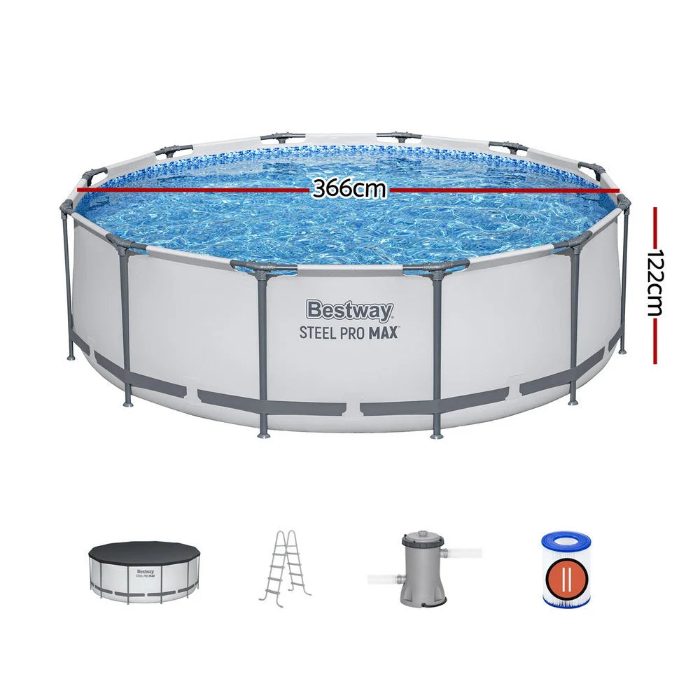 Bestway 366cm Swimming Pool Above Ground Pools Round Filter