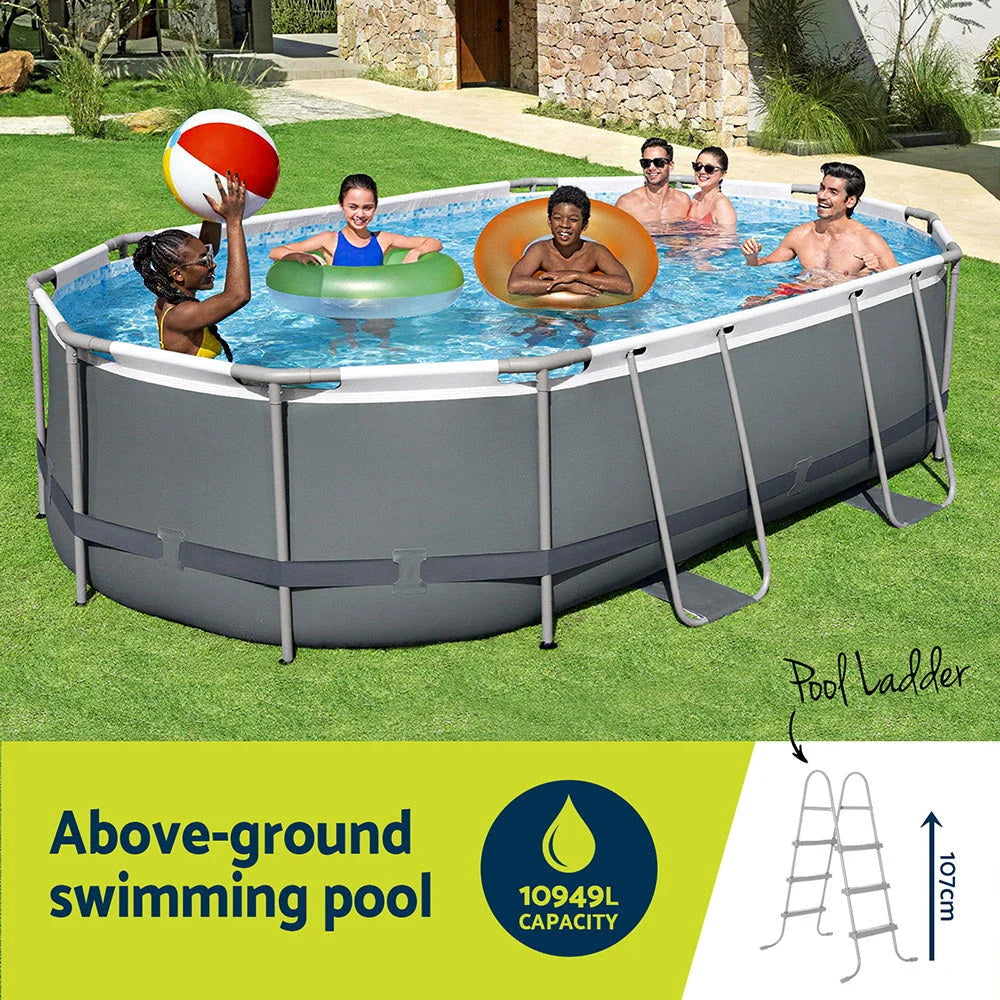 Bestway 488x305x107cm Swimming Pool Steel Frame Set w/ Pump