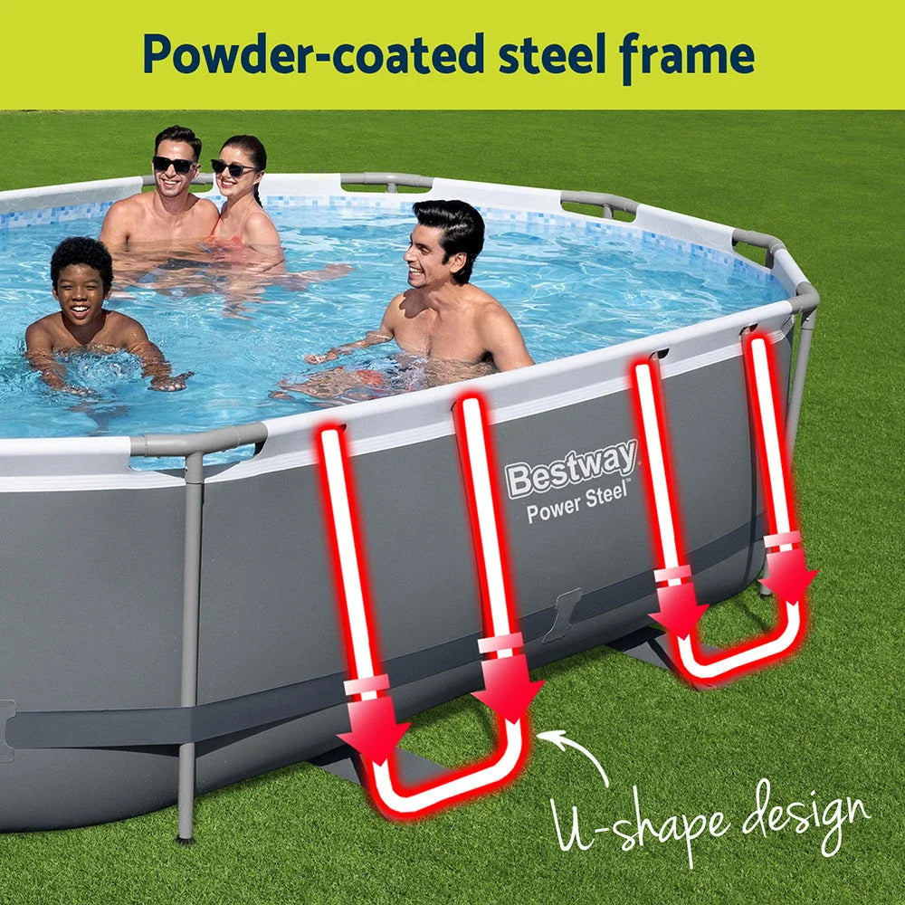 Bestway 488x305x107cm Swimming Pool Steel Frame Set w/ Pump