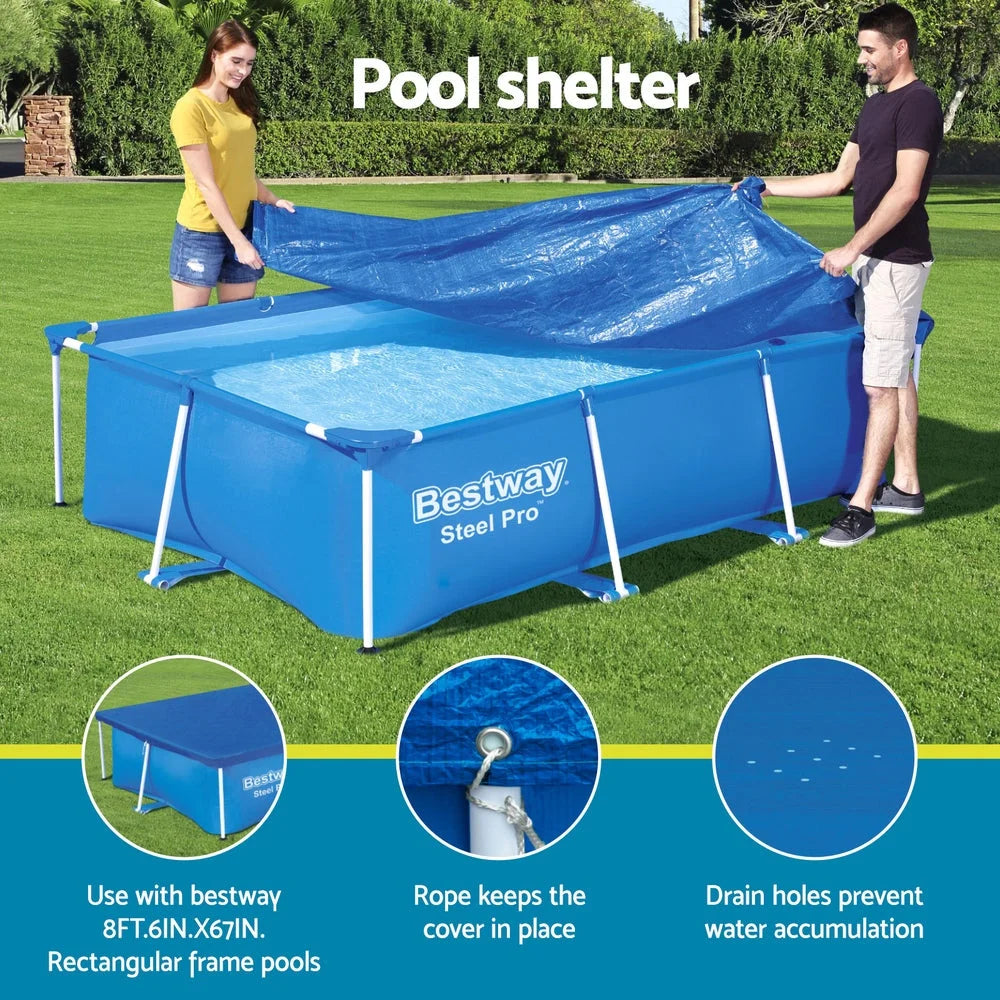 Bestway Pool Cover 264x174cm Rectangle Swimming Pool PE