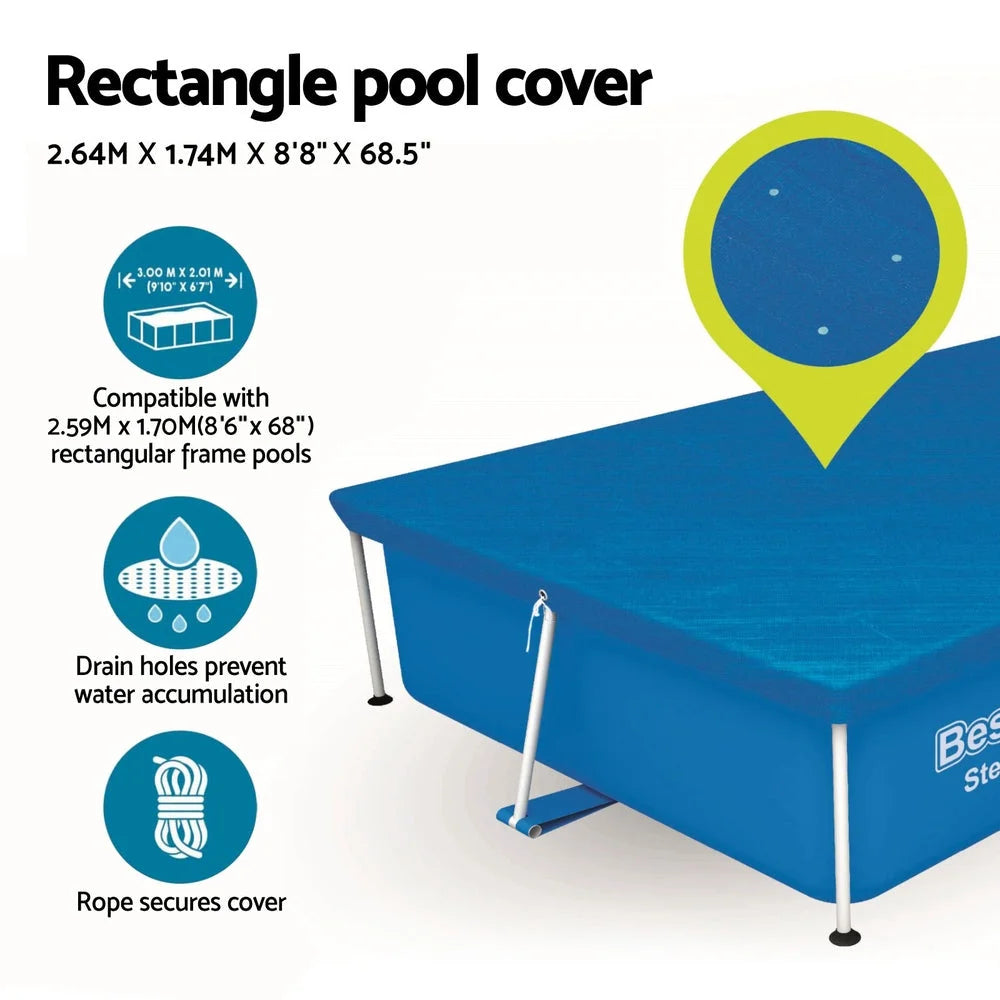 Bestway Pool Cover 264x174cm Rectangle Swimming Pool PE