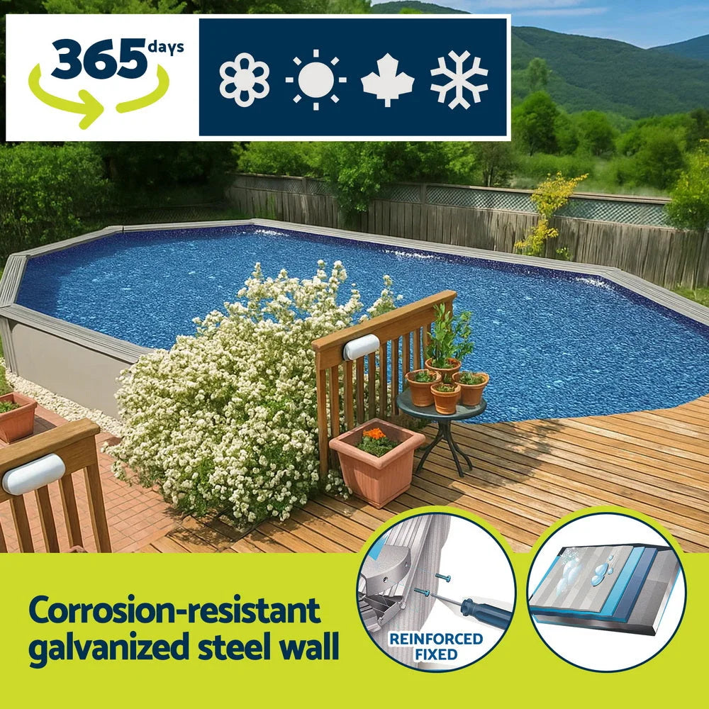 Bestway Swimming Pool 610 x 366cm Steel Frame Round Pool