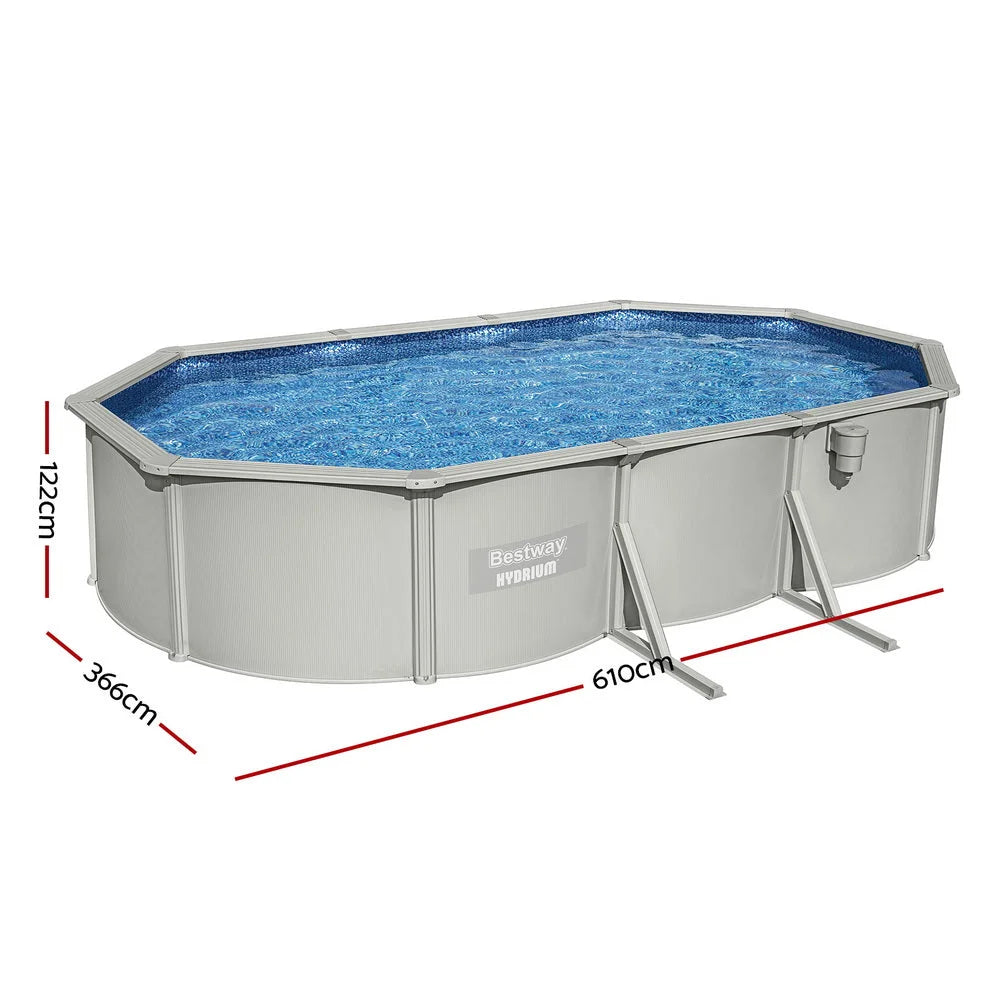Bestway Swimming Pool 610 x 366cm Steel Frame Round Pool