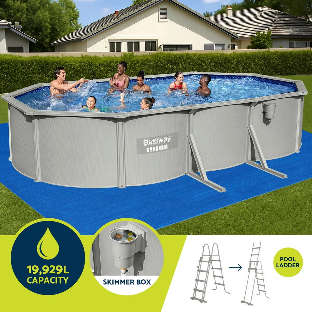 Bestway Swimming Pool 610 x 366cm Steel Frame Round Pool