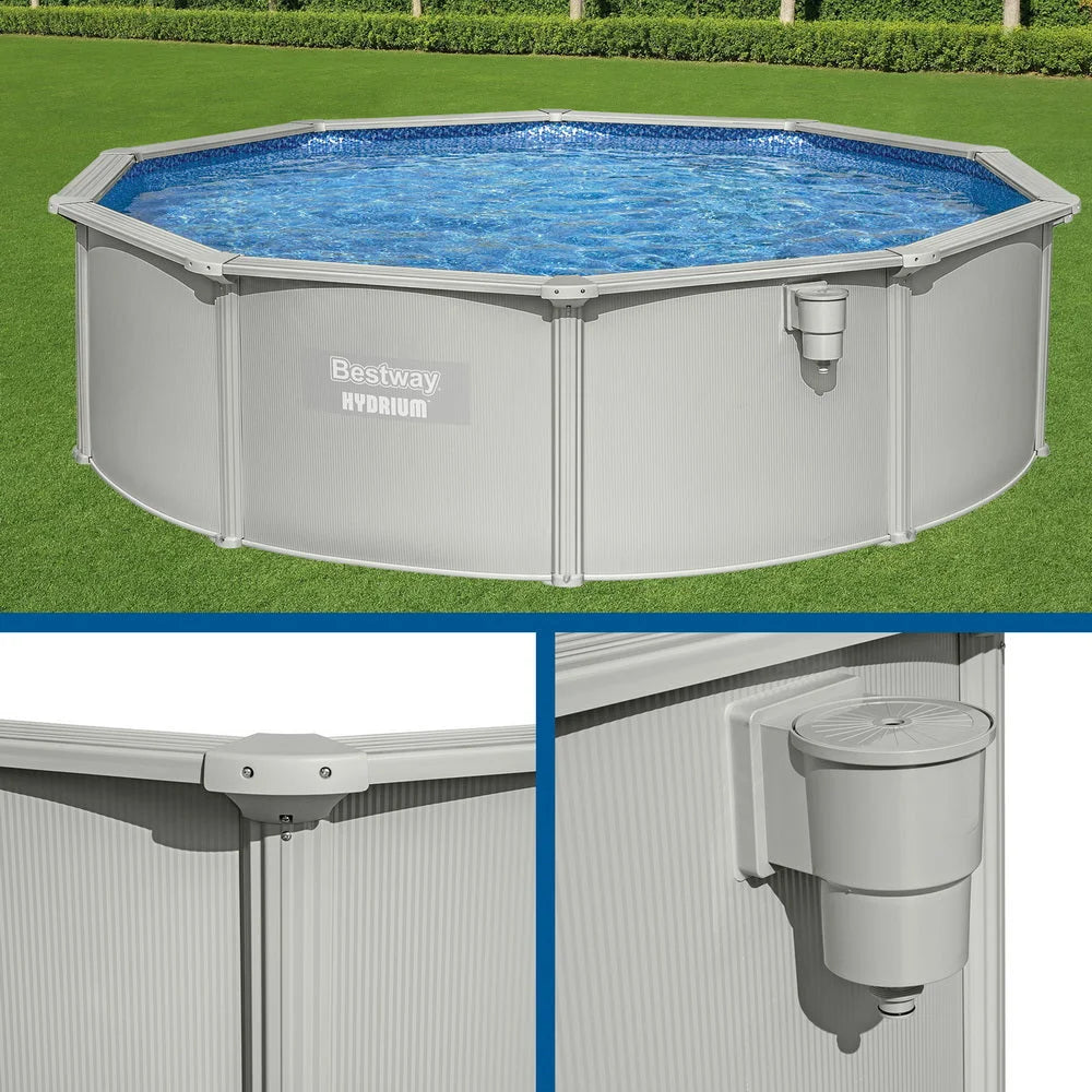 Bestway Swimming Pool Steel Frame Round Pool Set 457cm w/