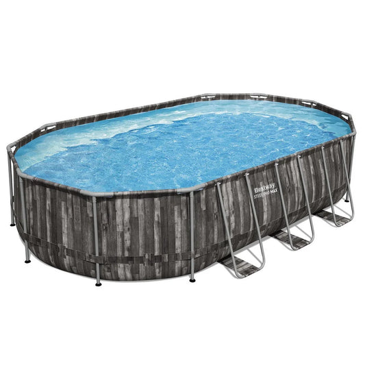 Bestway Swimming Pool Steel Frame Pool Set 6.1x3.66m w/