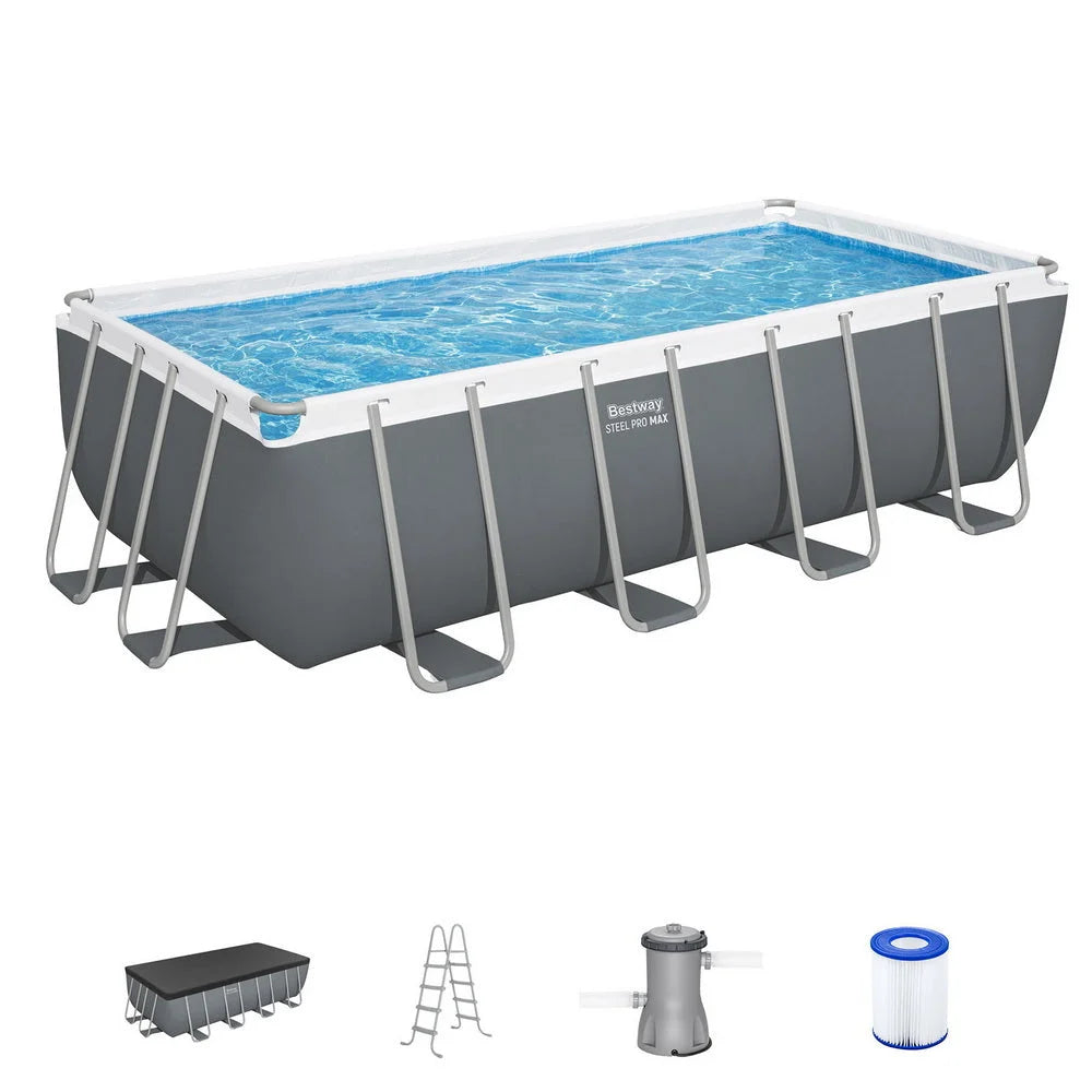 Bestway Swimming Pool Steel Frame Pool Set w/ Filter Pump