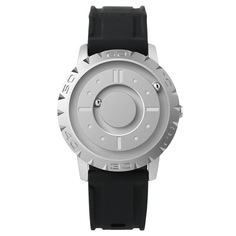 Bezel-free Magnetic Ball Watch - Men Design - Black Net