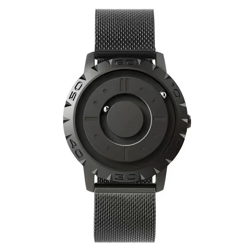 Bezel-free Magnetic Ball Watch - Men Design - Silver Steel