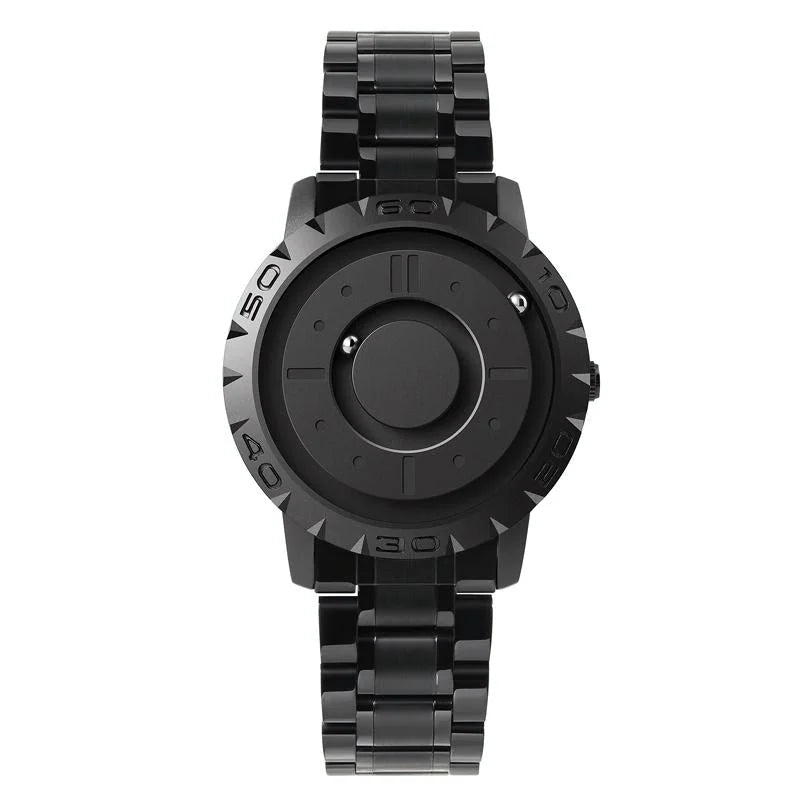 Bezel-free Magnetic Ball Watch - Men Design - Silver Steel