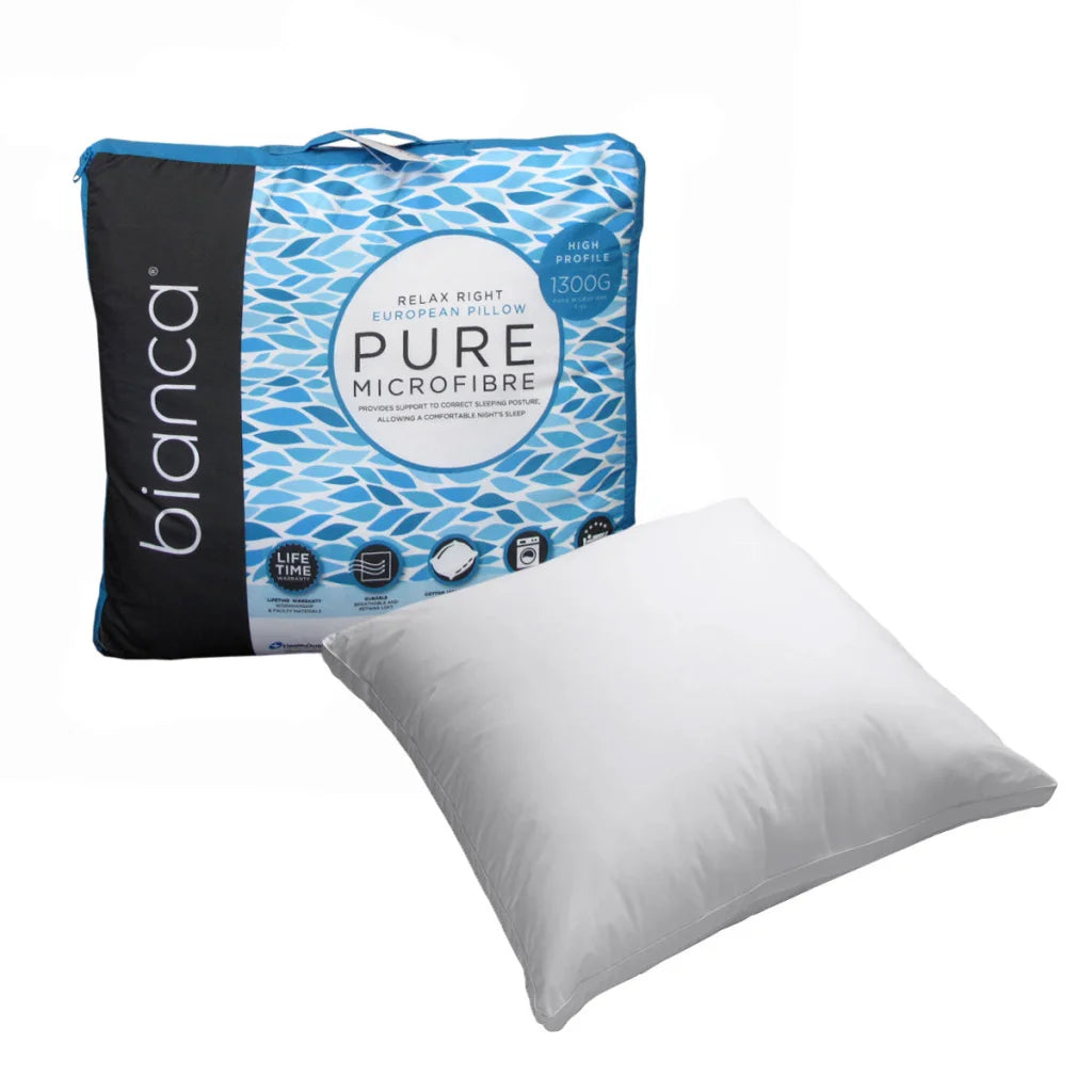 Bianca 1300g Relax Right Pure Microfiber European Pillow 65