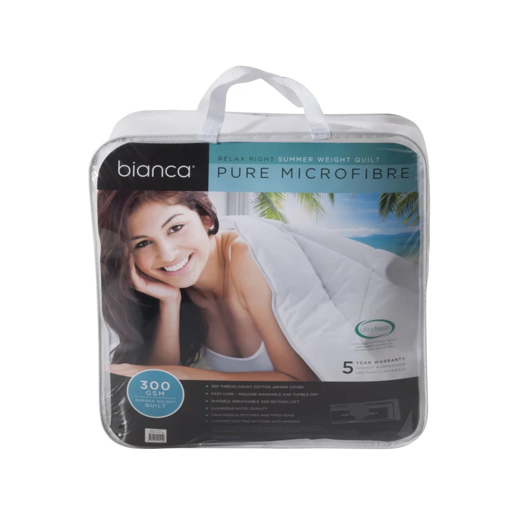 Bianca 300GSM Relax Right Summer Microfibre Quilt Super