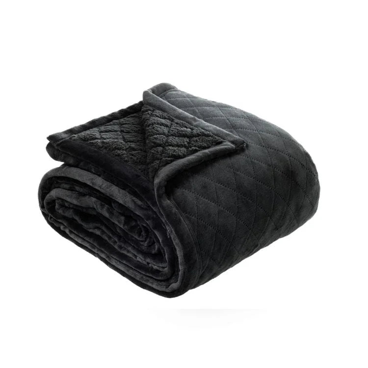 Bianca Mansfield Blanket Charcoal Queen/King - Home &