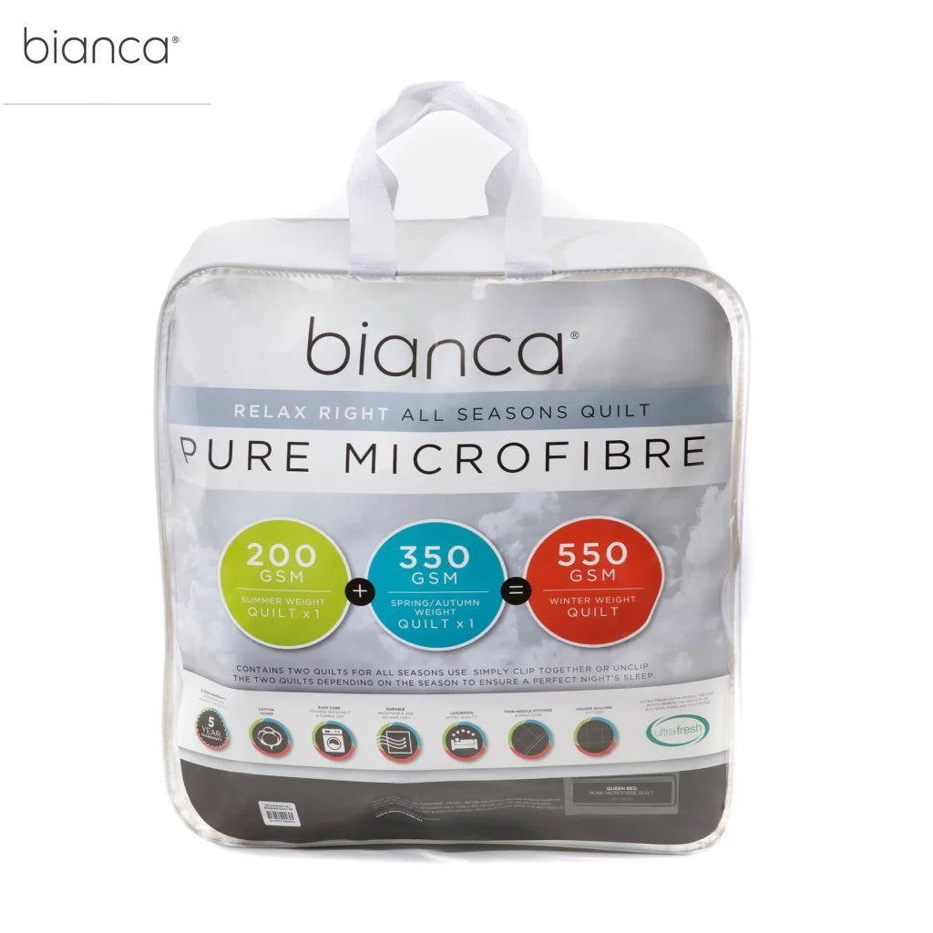 Bianca Pure Microfibre All Seasons Quilt Super King - Home