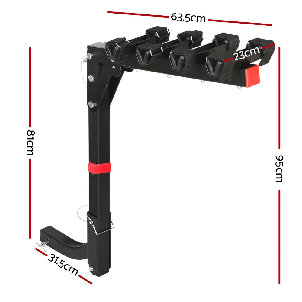 Bicycle Bike Carrier Rack 4 for Car Rear Hitch Mount 2’’