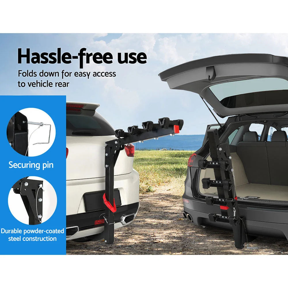 Bicycle Bike Carrier Rack 4 for Car Rear Hitch Mount 2’’