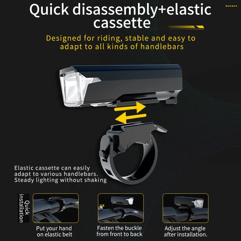 Bike Headlight - Rechargeable LED Bicycle Front Light 85°