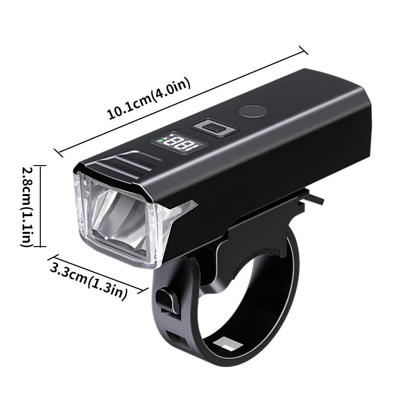 Bike Headlight - Rechargeable LED Bicycle Front Light 85º