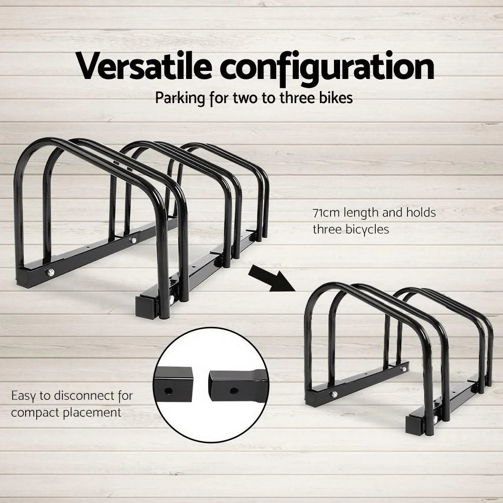 Bike Parking Rack 3 Slots Portable Instant Storage Black