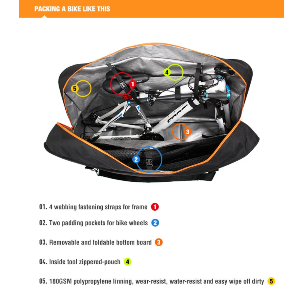 Bike Travel Bag SPORTACE Soft Shell Plane Case for Mountain