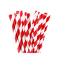 Biodegradable Eco Paper Drinking Straws 50 Pack - Red &