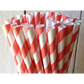 Biodegradable Eco Paper Drinking Straws 50 Pack - Red &