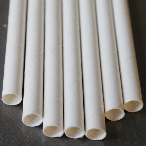 Biodegradable Eco Paper Drinking Straws 50 Pack - White