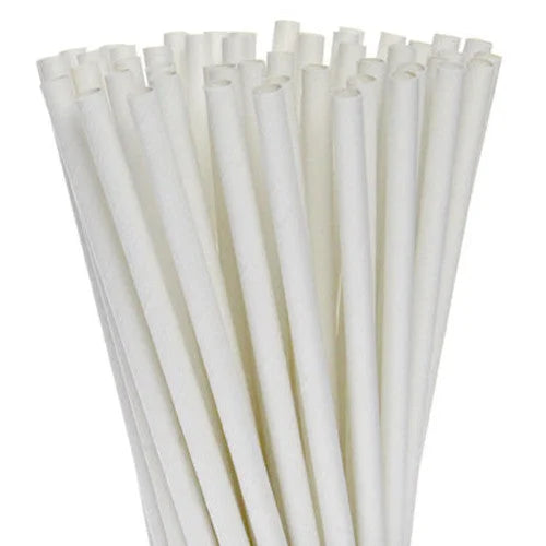 Biodegradable Paper Drinking Straws 200 Pack - White Eco